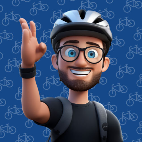 Profilbild Radfahrer mit Helm lachend